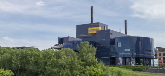 a view of The Guthrie Theater in Minneapolis